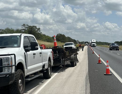 Shoulder work on the highway