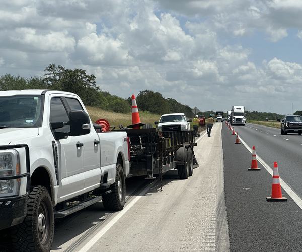 Shoulder work on the highway