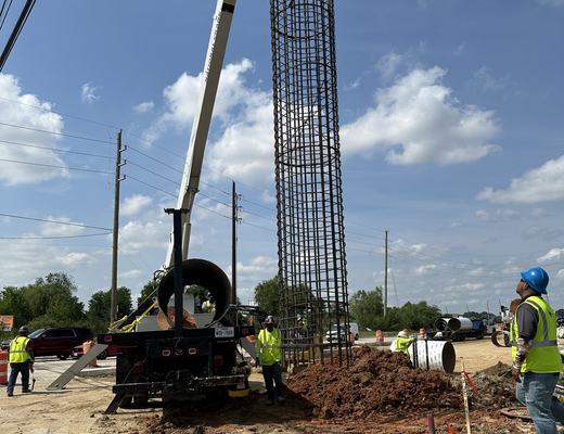 Setting a rebar cage